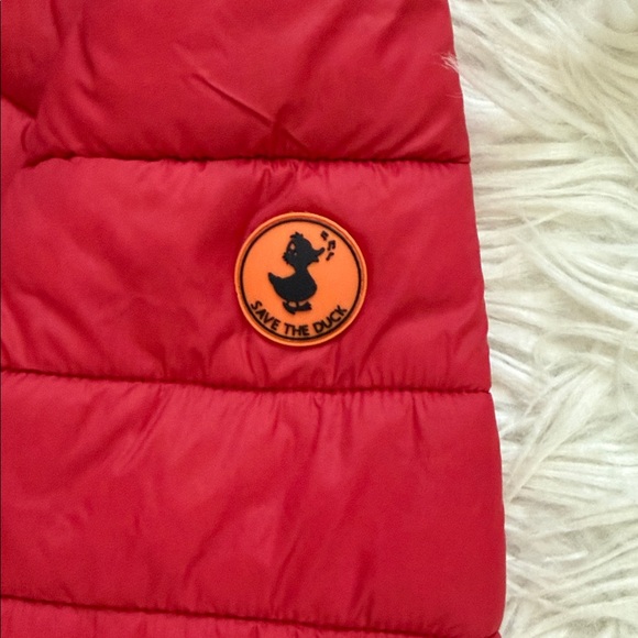 Save The Duck Classic Hooded Red Ultra Light Jacket Size 2/M - Picture 7 of 13